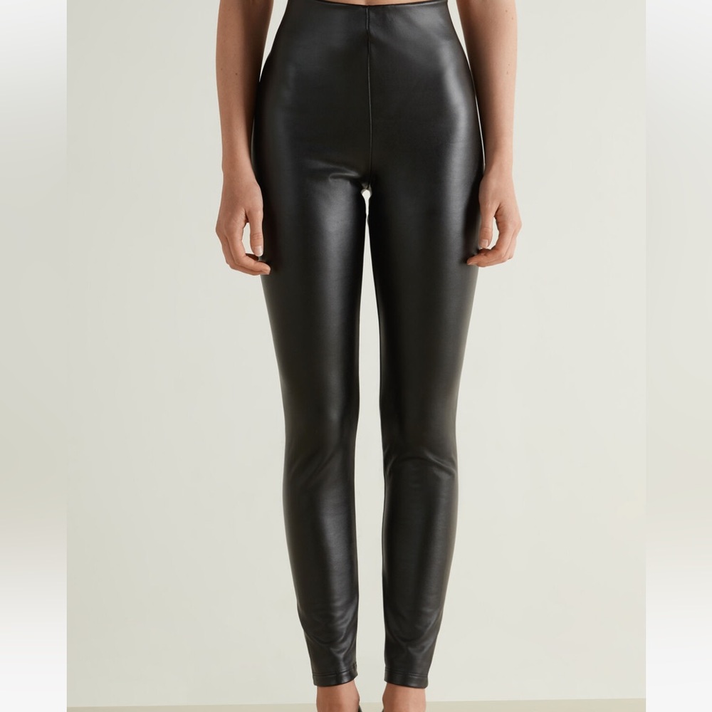 Thermal Faux Leather Leggings